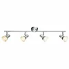 Luminaires Globo Lighting Spot de plafond Globo Alaska LED Chrome, 4 lumières* Éclairage Led