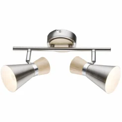 Luminaires Globo Lighting Spot de plafond Globo Nickel mat, 2 lumières* Spots Et Projecteurs