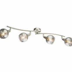 Luminaires Globo Lighting Spot de plafond Globo ROMAN LED Nickel mat, 4 lumières