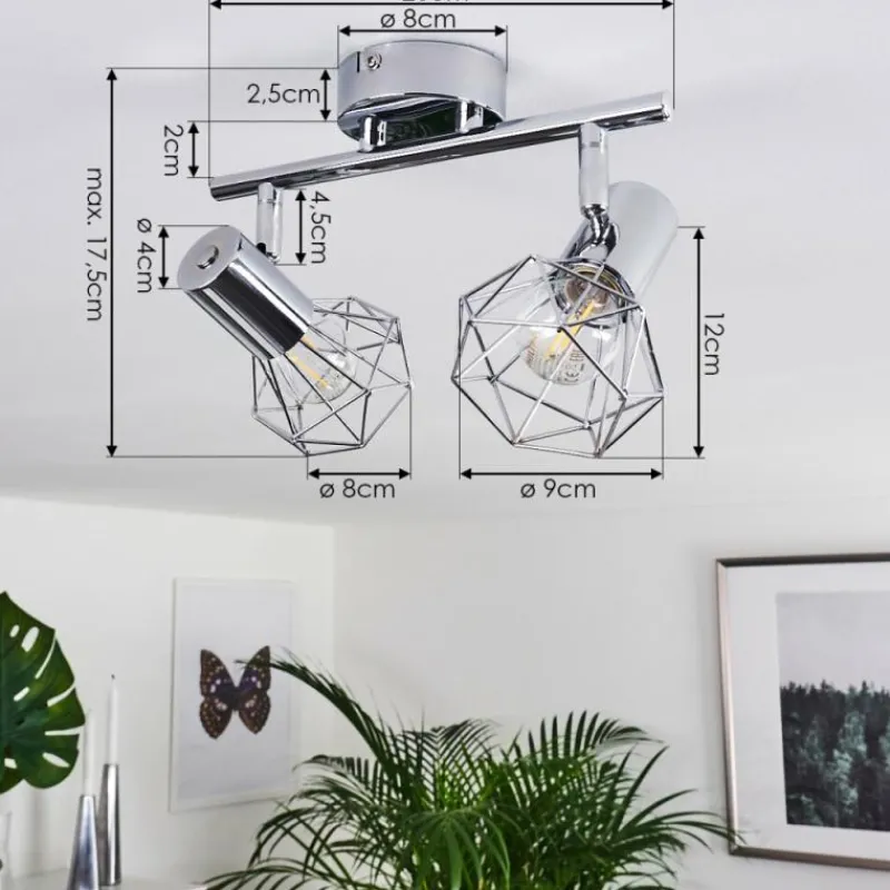 hofstein Spot de plafond Globo Xara Chrome, 2 lumières
