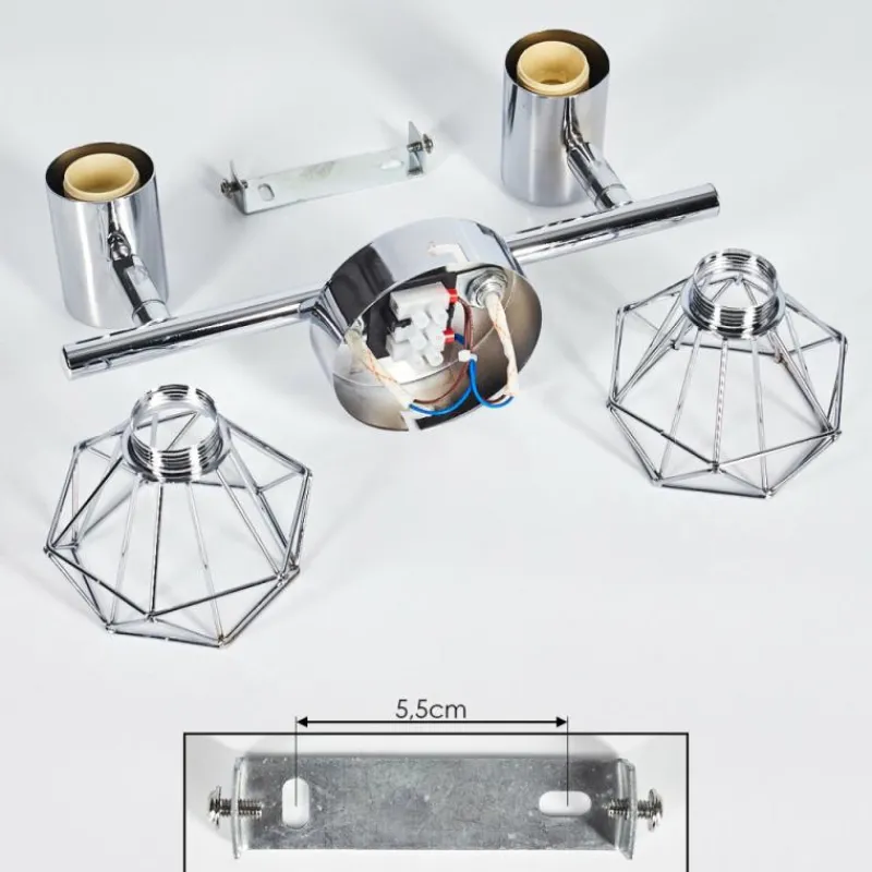 hofstein Spot de plafond Globo Xara Chrome, 2 lumières