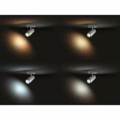 Luminaires Philips Spot de plafond, kit de base Philips Hue Ambiance White Buratto Argenté, 1 lumière, Télécommandes