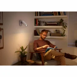 Luminaires Philips Spot de plafond, kit de base Philips Hue Ambiance White Buratto Argenté, 1 lumière, Télécommandes