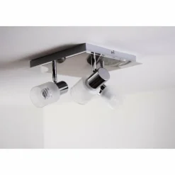 Luminaires Brilliant Spot de plafond LED Brilliant Leuchten Chrome, Nickel mat, Blanc, 3 lumières