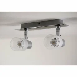 Luminaires Brilliant Spot de plafond LED Brilliant Leuchten Chrome, Blanc, 2 lumières