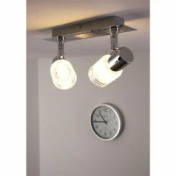 Luminaires Brilliant Spot de plafond LED Brilliant Leuchten Chrome, Blanc, 2 lumières