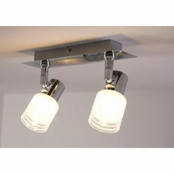 Luminaires Brilliant Spot de plafond LED Brilliant Leuchten Chrome, Blanc, 2 lumières