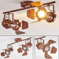 hofstein Spot de plafond Lichinga Rouille, 2 lumières* Spots Et Projecteurs