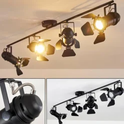 Lampes Industrielles-hofstein Spot de plafond Lichinga Noir, 4 lumières