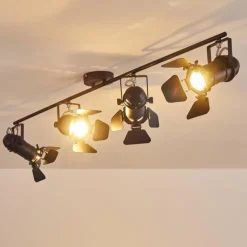Lampes Industrielles-hofstein Spot de plafond Lichinga Noir, 4 lumières