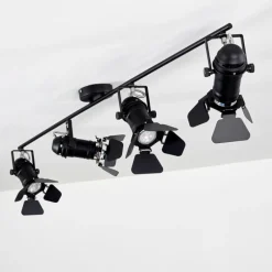 Lampes Industrielles-hofstein Spot de plafond Lichinga Noir, 4 lumières