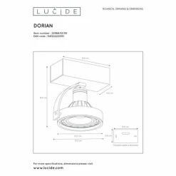Lampes Industrielles-Luminaires Lucide Spot de plafond Lucide DORIAN LED Noir, 1 lumière
