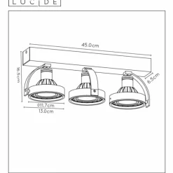 Lampes Industrielles-Luminaires Lucide Spot de plafond Lucide DORIAN LED Noir, 3 lumières
