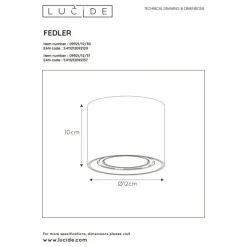 Luminaires Lucide Spot de plafond Lucide FEDLER Blanc, 1 lumière* Downlights