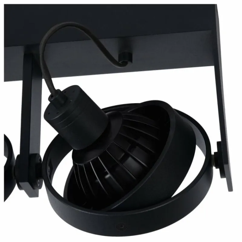 Lampes Industrielles-Luminaires Lucide Spot de plafond Lucide GRIFFON Noir, 2 lumières