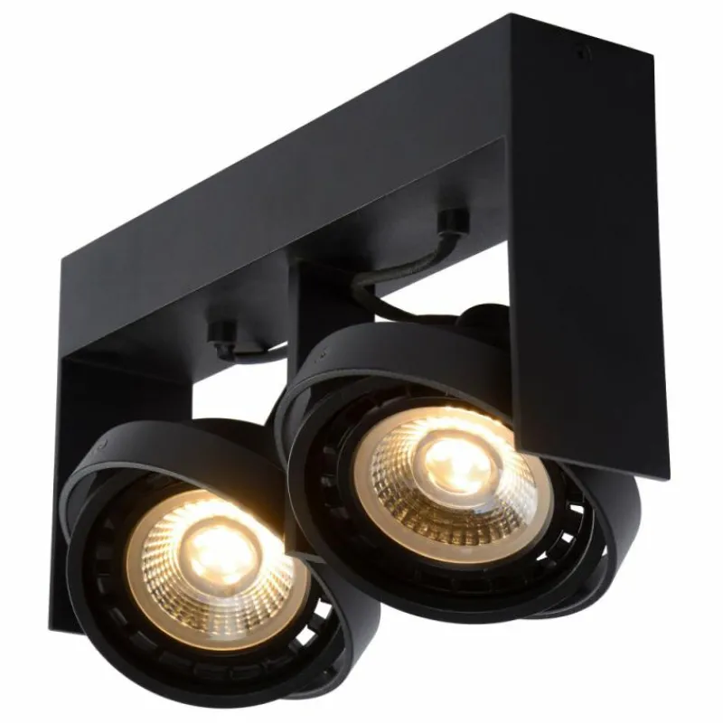 Lampes Industrielles-Luminaires Lucide Spot de plafond Lucide GRIFFON Noir, 2 lumières