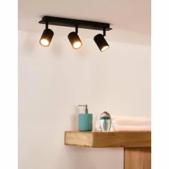 Lampes Industrielles-Luminaires Lucide Spot de plafond Lucide LENNERT LED Noir, 3 lumières