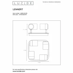 Lampes Industrielles-Luminaires Lucide Spot de plafond Lucide LENNERT LED Noir, 4 lumières
