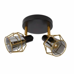 Lampes Vintages & Rétros-Luminaires Lucide Spot de plafond Lucide NILA Noir, 2 lumières