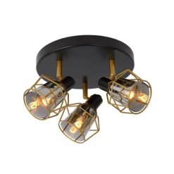 Lampes Vintages & Rétros-Luminaires Lucide Spot de plafond Lucide NILA Noir, 3 lumières