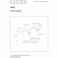Luminaires Lucide Spot de plafond Lucide NIGEL LED Blanc, 2 lumières* Éclairage Led