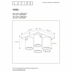 Luminaires Lucide Spot de plafond Lucide NIGEL LED Blanc, 4 lumières* Éclairage Led