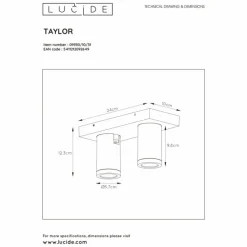 Luminaires Lucide Spot de plafond Lucide TAYLOR LED Blanc, 2 lumières* Éclairage Led
