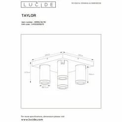 Luminaires Lucide Spot de plafond Lucide TAYLOR LED Noir, 4 lumières* Éclairage Led