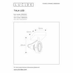 Luminaires Lucide Spot de plafond Lucide TALA LED Noir, 1 lumière* Spots Et Projecteurs