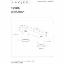 Luminaires Lucide Spot de plafond Lucide TURNON LED Noir, 2 lumières* Éclairage Led