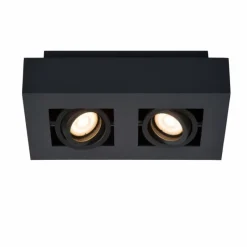 Luminaires Scandinaves-Luminaires Lucide Spot de plafond Lucide XIRAX LED Noir, 2 lumières