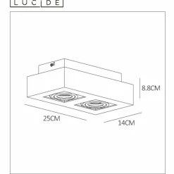 Luminaires Scandinaves-Luminaires Lucide Spot de plafond Lucide XIRAX LED Noir, 2 lumières