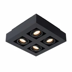 Luminaires Scandinaves-Luminaires Lucide Spot de plafond Lucide XIRAX LED Noir, 4 lumières