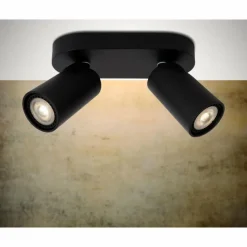 Luminaires Scandinaves-Luminaires Lucide Spot de plafond Lucide XYRUS LED Noir, 2 lumières
