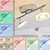 hofstein Spot de plafond Lucy LED Chrome, 2 lumières, Télécommandes, Changeur de couleurs