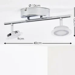 hofstein Spot de plafond Lucy LED Chrome, 2 lumières, Télécommandes, Changeur de couleurs