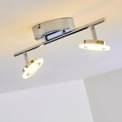 hofstein Spot de plafond Lucy LED Chrome, 2 lumières, Télécommandes, Changeur de couleurs