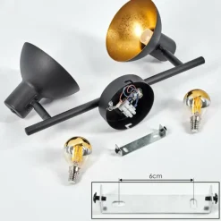 Lampes Dorées-hofstein Spot de plafond Neiden Noir doré, 2 lumières