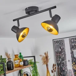 Lampes Dorées-hofstein Spot de plafond Neiden Noir doré, 2 lumières