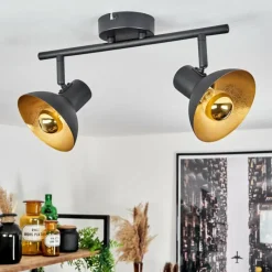 Lampes Dorées-hofstein Spot de plafond Neiden Noir doré, 2 lumières