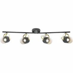 Lampes Industrielles-Luminaires Nordlux Spot de plafond Nordlux LOTUS Laiton, Noir, 4 lumières