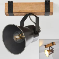 Lampes Vintages & Rétros-hofstein Spot de plafond Oksbol Gris, Brun clair, Acier brossé, 1 lumière