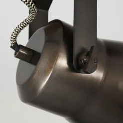 Lampes Vintages & Rétros-hofstein Spot de plafond Oksbol Gris, Brun clair, Acier brossé, 1 lumière