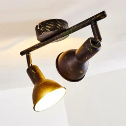 Lampes Dorées-hofstein Spot de plafond Polmak Noir doré, 2 lumières