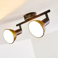 Lampes Dorées-hofstein Spot de plafond Polmak Noir doré, 2 lumières