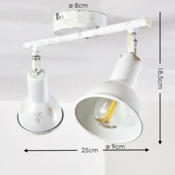 Lampes Dorées-hofstein Spot de plafond Polmak Or, Blanc, 2 lumières
