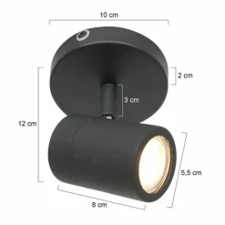 Luminaires Steinhauer Spot de plafond Steinhauer Upround LED Noir, 1 lumière* Éclairage Led