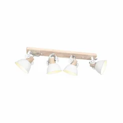 Lampes Industrielles-Luminaires Steinhauer Spot de plafond Steinhauer Gearwood Bois foncé, Blanc, 4 lumières