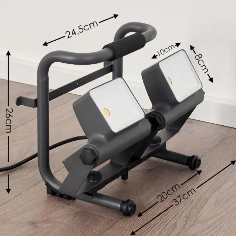 hofstein Spot d'extérieur Dyndved LED Gris, 2 lumières