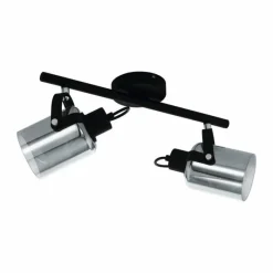 Suspension Verre Fumé-Luminaires Eglo Spot Eglo BERREGAS Chrome, Noir, 2 lumières